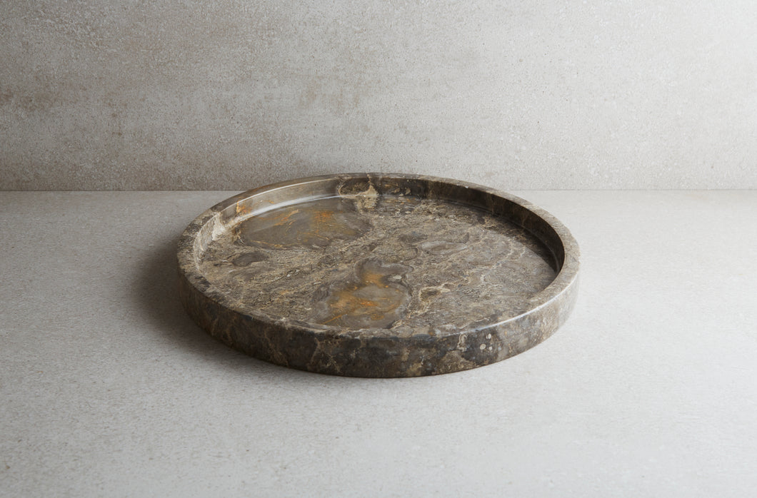 Marble Round Tray (Grey)