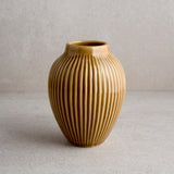 Brown Ribbed Vase