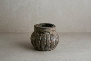 Small Terracotta Ribbed Vase